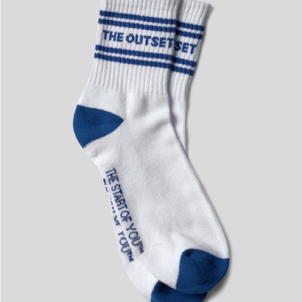 THE OUTSET Mini Blue Clay Mask + Logo crew Sock Gift Set New Limited Edition GWP